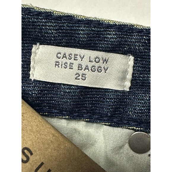 NEW PacSun Womens Size 25 Casey Low Rise Baggy Jeans Button Pocket Dark Indigo - Picture 9 of 10
